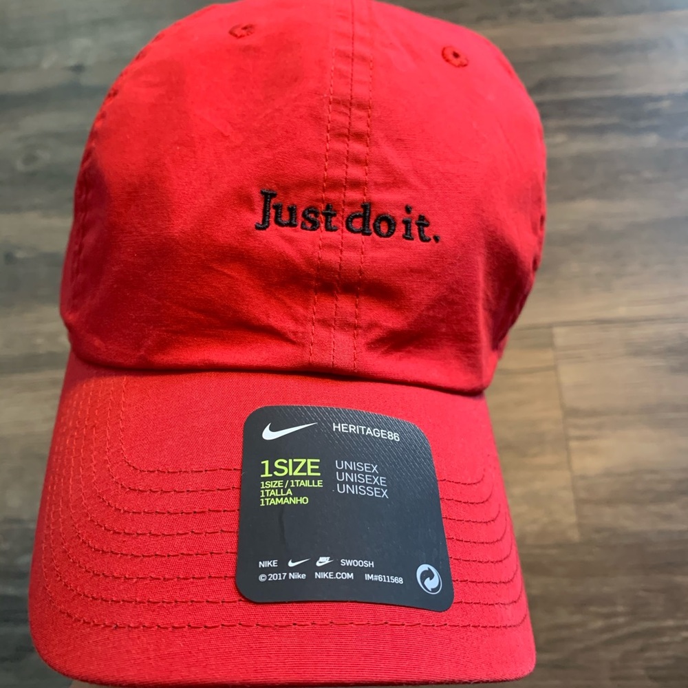 NIKE Just Do IT Red Baseball Hat New with Tags